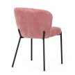 Scaun de dining cu tapițerie bouclé roz. CT‑W1077 PINK2
