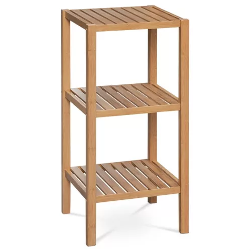 Raft din bambus masiv, natur, 3 compartimente, capacitate: 9 kg