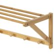 Cuier de perete cu o poliță pentru pălării, bambus, culoare natur, DR-B004 NAT