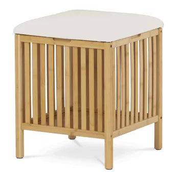   Puf cu spațiu de depozitare, din bambus, culoare natur. DR-B066 NAT