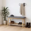 Pantofar din bambus natural, cu inserții gri. DR-N1012 GREY2