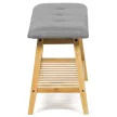 Pantofar din bambus natural, cu inserții gri. DR-N1012 GREY2
