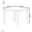 Masă de dining 90×90 cm, MDF, albă. DT-306 WT