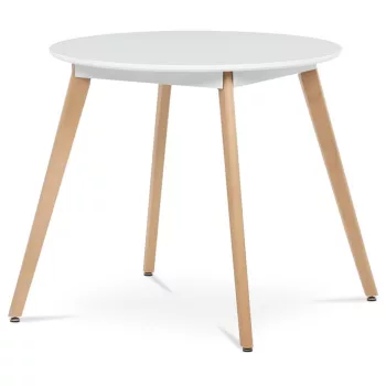Masă rotundă de dining 80×80 cm, MDF, alb. DT-316 WT