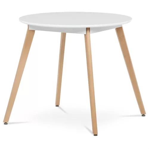 Masă rotundă de dining 80×80 cm, MDF, alb. DT-316 WT