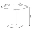Masă de dining 80×80 cm, MDF, stejar. DT-X7117 OAK