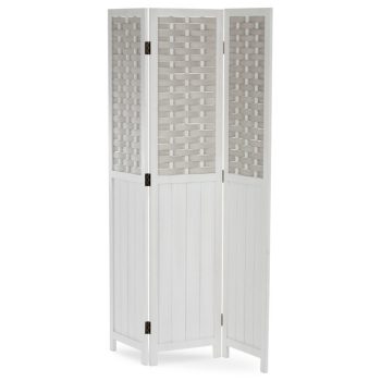 Paravan din lemn masiv, alb. EF-L145 WT