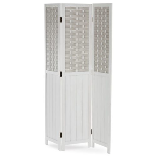 Paravan din lemn masiv, alb. EF-L145 WT