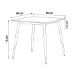Masă de dining 80×80 cm, ceramică marmură. HT-398M GREY