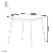 Masă de dining 80×80 cm, ceramică marmură. HT-398M GREY