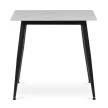 Masă de dining 80×80 cm, blat din ceramică marmură. HT-398M WT