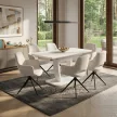 Masă dining extensibilă 110-150x75 cm MDF alb HT-430