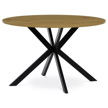   Masă rotundă de dining 120×120 cm, MDF, stejar sălbatic. HT-F4120 OAK