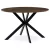 Masă rotundă de dining 120×120×75,5 cm, MDF Old Wood + picioare metalice negre