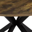 Masă rotundă de dining 120×120×75,5 cm, MDF Old Wood + picioare metalice negre