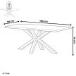 Masă de dining în culori stejar vechi/negru, 180×90 cm, HT-F4618 OLW