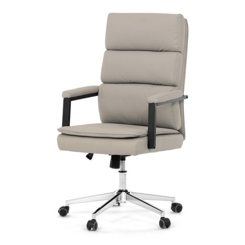 Scaun de birou cu piele ecologică bej. KA-D8104 SIL