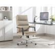 Scaun de birou cu piele ecologică bej. KA-D8104 SIL