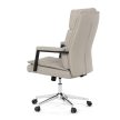 Scaun de birou cu piele ecologică bej. KA-D8104 SIL