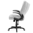 Scaun de birou managerial, material textil argintiu, mecanism sincron. KA-G303 SIL2