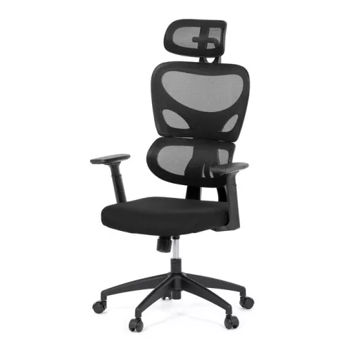 Scaun rotativ de birou cu mecanism de balans, culoare negru KA-K2080 BK