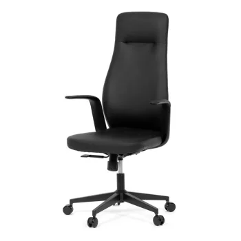   Scaun managerial din piele ecologică neagră, cu mecanism balans. KA-T8325 BK