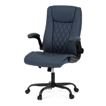   Scaun de birou din piele ecologică albastră, cu mecanism balans. KA-Y344 BLUE