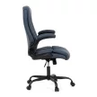 Scaun de birou din piele ecologică albastră, cu mecanism balans. KA-Y344 BLUE