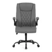 Scaun de birou cu mecanism balans, piele ecologică gri. KA-Y344 GREY