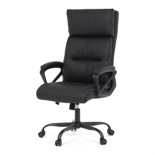 Scaun de birou cu mecanism balans, piele ecologică neagră. KA-Y346 BK