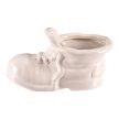 Ghiveci ceramic tip cizmă, alb