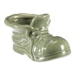 Ghiveci ceramic tip cizmă, verde