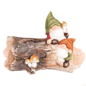 Pitici de grădină pe trunchi, magneziu, decor și ghiveci