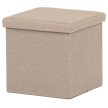 Puf cu spațiu de depozitare, stofă bej. TAB-461 CRM2