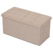Puf cu spațiu de depozitare, stofă bej. TAB-462 CRM2