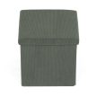 Puf cu spațiu de depozitare, din material tip corduroy verde. TAB-471 GRN6
