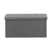 Taburet cu depozitare, catifea corduroy gri. TAB-472 GREY6