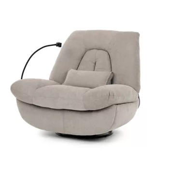   Fotoliu recliner electric bej din material textil cu comandă integrată TV-7081 LAN2