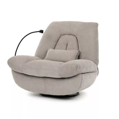 Fotoliu recliner electric bej din material textil cu comandă integrată TV-7081 LAN2