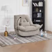 Fotoliu recliner electric bej din material textil cu comandă integrată TV-7081 LAN2
