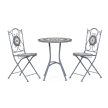 Set mobilier grădină 1+2, metal, mozaic ceramic, gri, US1500 SET