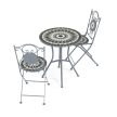 Set mobilier grădină 1+2, metal, mozaic ceramic, gri, US1500 SET