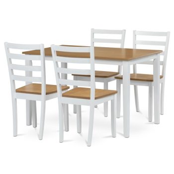   Set de dining cu 4 scaune, 120×75×75 cm, furnir de stejar. VESPA OAK