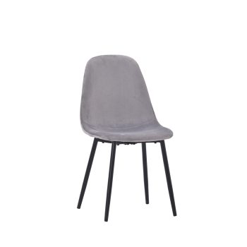 Scaun modern de dining din catifea gri DC-4469