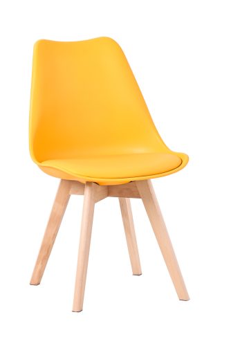  Scaun de sufragerie in stil scandinav de culoare galben, Monza