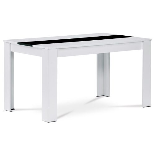 Masă  modernă albă cu dungi decorative negre. Dimensiuni: 138x80x75 cm. Din stoc