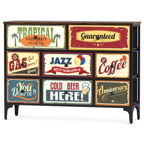 Comodă cu 8 sertare, 103x30x77