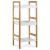 Etajeră de depozitare DR-013-3, din 3 piese, realizată din bambus, culoare natur, cu rafturi din MDF alb. Capacitate de încărcare: 9 kg.