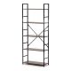 Bibliotecă, 5 rafturi, decor lemn vintage, MDF, lac negru