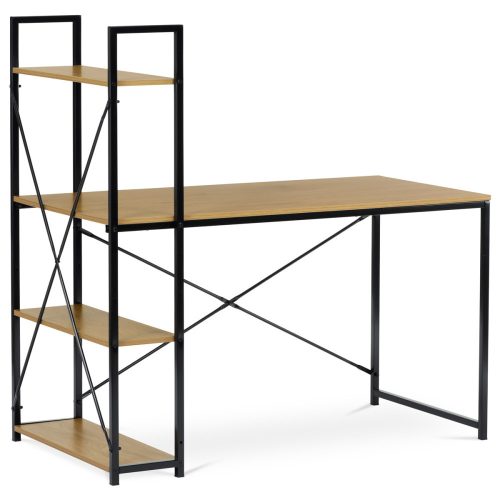 Birou cu rafturi, MDF, decor stejar, metal negru. GD-520 din Depozit
